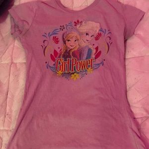Disney Frozen Anna & Elsa “Girl Power” T-Shirt For Girls Size L
